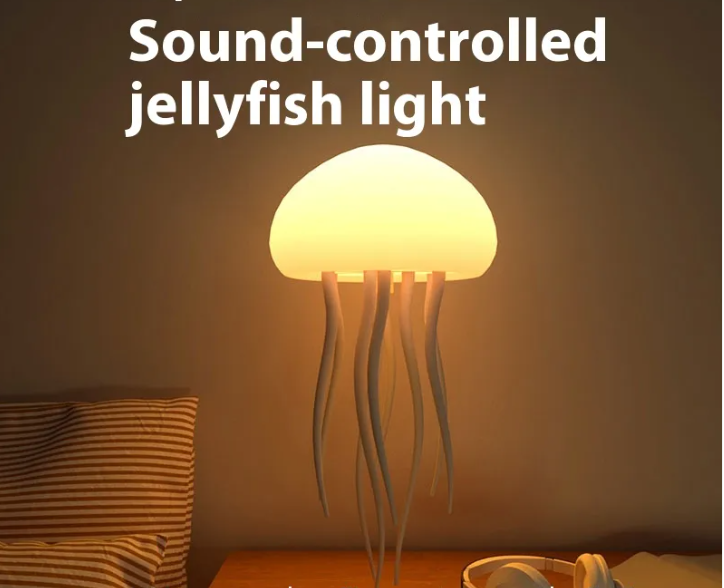 Voice Control Jellyfish LED Lamp – Full-Color Mood & Night Light